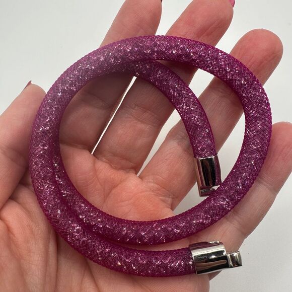 Swarovski Stardust purple mesh choker necklace! With original box, never worn! - Picture 3 of 7